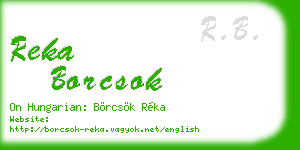 reka borcsok business card